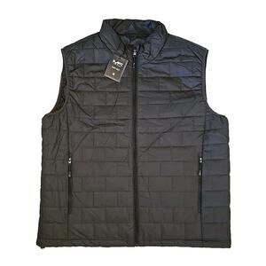 NWT Mack Russo Puff Vest Men's XL Dark Grey Puffer Vest Zippered Pockets NEW